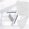 Rosbtib Custodia per Samsung Galaxy Tab S10 Lite 2025/ S10 FE 2025/ S9 FE 10.9 & S9 11, Coperchio del supporto pieghevole a più viste, pannello posteriore trasparente con portapenne, Grigio