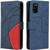 Fatcatparadise Cover per Samsung Galaxy M52 5G, Flip Caso in PU Pelle Case Cover Libro Portafoglio Protettiva Custodia con TPU Sottile Antiurto,[Kickstand][Slot per Schede][Chiusura Magnetica] (Blu)