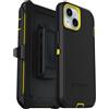 OtterBox Defender Series - Custodia per iPhone 14 e iPhone 13 (solo per iPhone 14 e iPhone 13), Night Rever (giallo e nero), senza schermo, robusta e durevole, con protezione per la porta, clip con