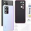 Enkeig Vetro Posteriore per Huawei P40 Pro ELS-NX9/N04/N00, Bianco | Qualità originale scocca vetro posteriore copribatteria back cover cover posteriore back glass con lente fotocamera kit.