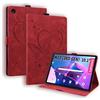 Auslbin Cover Compatibile con Lenovo Tab M10 3rd Gen 10.1 Pollici 2022 TB-328FU/TB-328XU Pelle in Rilievo Farfalla Custodia di Tablet con Funzione Stand Anti-Fall Flip Tab Cover Rosso