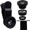 Generic Kit obiettivo 3 in 1, 100 super grandangolo+15x macro +180 obiettivo fisheye clip sul telefono cellulare per iPhone Samsung Android