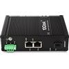 10Gtek 3-Port Industrial DIN-Rail Ethernet Switch Hutschiene, IP40, 1x Gigabit SFP Slot mit 20-km SFP Transceiver, G0102i, DIN-Rail Mount（Power Supply is Not Included）