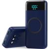 Ekrist Power Bank Wireless 26800mAh con 3 Cavi, 7 in 1 Caricatore Portatile Wireless Ricarica Rapida 25W PD3.0+QC4.0, Display LCD Batterie Esterna 6 Uscite Compatibile con iPhone17/16/15/14 Huawei ecc