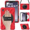 BRAECN Cover Tablet per Samsung A9 - Samsung Galaxy Tab A9 8.7 2023 Rosso | Custodia Antiurto, Supporto Girevole a 360°, Cinturino da Polso, Tracolla, Resistente, Rinforzata, avoro/outdoor.