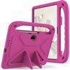 QJONSIU Cover Compatible con Honor Pad 9 12.1, Antiurto Bambini Cover con Maniglia, Antigraffio Protettiva PC, Funzione Stand-Rosso rosa