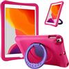 ProCase Custodia Bambini per iPad 10.2 2020/2019 7a/8a Gen/iPad Pro 10.5 2017/ iPad Air 3 2019, Rigida Custodia Antiurto per Bambini con Cavalletto Girevole a 360 Gradi -Magenta