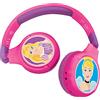 Lexibook Disney Principessa Cuffie Bluetooth 2-in-1 per bambini - Stereo senza fili cablato, cassaforte per bambini per ragazze, pieghevole, regolabile, HPBT010DP