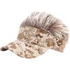 getuse Cappello Mimetico con Visiera Parasole con Capelli Finti, Regolabile, Unisex, Berretto da Baseball da Golf per Uomo e Donna, con Parrucca da caffè
