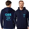 TCD Felpa Unisex OSS Operatore Socio Sanitario con Zip e Cappuccio colore blu scuro - Personalizzata con stampa Fronte/Retro