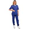 TCD possibilità Ricamo: OP153D Completo Zip Divisa da Donna, Casacca e Pantalone per Estetista, Infermiera, operatore Sanitario, farmaceutico, Uniforme Vari settori