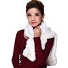 KAISHIN Sciarpe in vera pelliccia di coniglio Rex per donna Sciarpa lunga stile foglia di loto Inverno ispessimento fazzoletti da collo caldi