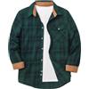 ZITY Camicia Uomo Flanella Quadri Manica Lunga | Camicia Uomo Flanella a Quadri Manica Lunga Camicia da Lavoro con Taschino Calda per Outdoor e Tempo Libero Regular Fit