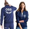 TCD Felpa Zip Unisex OSS Operatore Socio Sanitario Blu Scuro - Personalizzata con Stampa Fronte/Retro