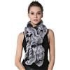 KAISHIN Sciarpe in vera pelliccia di coniglio Rex per donna Sciarpa lunga stile foglia di loto Inverno ispessimento fazzoletti da collo caldi