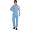 TCD Ricamo 0 Divisa Sanitaria Infermiere Casacca e Pantalone | Completo Medicale Unisex Uomo Donna | OSS Ospedale Estetista Veterinario Dentista | 100% Cotone