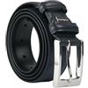 Police Cintura Uomo In Vera Pelle, Alta 3,5 cm, Accorciabile, Classica, Nickel Free