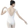 Fymlok Abito da Danza Classica,Tutu Ballerina Bambina Body Da Danza Classica A Maniche Corte For Adulti, Body Da Ginnastica Basic Nero/bianco, Abbigliamento Da Yoga For Donne, Abbigliamento Da Danza For Ball