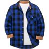 ZITY Camicia Uomo Flanella Quadri Manica Lunga | Camicia Uomo Flanella a Quadri Manica Lunga Camicia da Lavoro con Taschino Calda per Outdoor e Tempo Libero Regular Fit