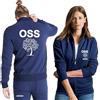 TCD Felpa Zip Unisex OSS Operatore Socio Sanitario Blu Scuro - Personalizzata con Stampa Fronte/Retro