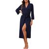 Marvmys Vestaglia da Donna Elegante Kimono Morbido Loungewear da Casa | Vestaglia lunga con scollo a V e maniche lunghe. Chiusura con cintura regolabile. Silhouette fluida e taglio strutturato.