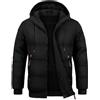 TOMEEK Giubbotto Invernale Uomo Giacca Caldo Giubbino Inverno in Pile Cappotto Spesso Parka Cappotti Antivento Elegante Casual con Cappuccio e Tasche Giacche