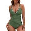 Vijamiy Costume Piscina Intero Donna Costumi da Bagno Contenitivo Push Up Scollo A V Mare Monokini Swimsuit for Women Beachwear con Due Spalline