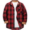 ZITY Camicia Uomo Flanella Quadri Manica Lunga | Camicia Uomo Flanella a Quadri Manica Lunga Camicia da Lavoro con Taschino Calda per Outdoor e Tempo Libero Regular Fit
