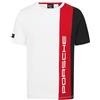 Porsche Motorsport T-Shirt a Righe da Uomo | Dalla pista alla strada: ispirata al classico abbigliamento Porsche, T-shirt con pannello a contrasto tagliato e cucito