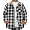 ZITY Camicia Uomo Flanella Quadri Manica Lunga | Camicia Uomo Flanella a Quadri Manica Lunga Camicia da Lavoro con Taschino Calda per Outdoor e Tempo Libero Regular Fit