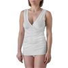 Felis Confezione da 3 Camiciole Spalla Larga Donna Classico, Cotone Costina e Traforato, Top Canotta, Bianco, Traspiranti e Comode, Persone Anziane