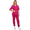 TCD possibilità Ricamo: OP153D Completo Zip Divisa da Donna, Casacca e Pantalone per Estetista, Infermiera, operatore Sanitario, farmaceutico, Uniforme Vari settori