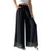 zsangbee Pantaloni a palazzo da donna a gamba larga, in chiffon, ampi, per feste, matrimoni, stile casual