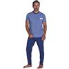 SNELLY Pigiama Uomo Estivo Primaverile 100% Cotone, Pigiami 2 Pezzi Lungo o Corto con Bottoni (Aperto o Collo a Serafino), Elegante Fantasia a Scelta, Taglia 48 50 52 54 56 58 60 (Taglie Forti)