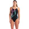 ARENA Costume Donna Piscina Intero Swimsuit Nuoto Mare Nero Fantasia Taglia 42 ITA
