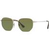Persol 0Po2446S 518/4E 52 Occhiali da Sole, Argento (Silver/Green), Uomo