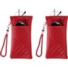 PATIKIL Custodia per occhiali da vista, custodia per occhiali da sole in pelle morbida, organizer portatile con cinturino