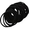 Fashion Yo 50 elastici per capelli sottili da 2,5 mm per ragazze e donne, elastici per capelli e ponio per coda di cavallo (nero)