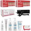 Seboradin Maria Red Set PRO - Derma Roller, Fiale Forte, Siero, Shampoo | Siero Fitocell, Siero Notturno, Scrub Enzimatico, Balsamo Idra, Crema Capillare, Integratore Alimentare