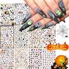 Kalolary 12pcs Halloween 3D Adesivi Nail Art, Decalcomanie per Manicure e Decorazione Unghie - Regalo per Bambine e Ragazze, Festa di Compleanno