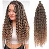 Dsoar Capelli a Torsione Profonda all'Uncinetto Onda d'Acqua Torsione Fasci di Capelli Sintetici Ricci Che Intrecciano l'Estensione dei Capelli Ombre, 26 Pollici 3 Packs