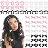 TTPSRY 60 Pezzi Mini Fermagli Fiocco & Stella, Set di Mollette Capelli BB a Stella e Fiocchetti in Raso, Accessori Capelli per Bambina Donna Ragazza, Leggeri e Versatili, 3 Colori (Rosa/Nero/Bianco)