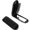 MAIXIANGGUOJI Mini spazzola per capelli da viaggio, piccola, pieghevole, compatta, con specchio e setole in nylon, pettine portatile per borsa da palestra, borsa, armadietto, per donne e uomini (nero, 1 pezzo)