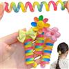 KyneLit Elastici per capelli a spirale colorati a forma di filo del telefono per bambini, fasce per capelli a filo del telefono, supporti per coda di cavallo a filo del telefono per ragazze (3 pezzi-A)