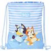 safta BLUEY LET'S PLAY - Zaino a sacco piatto Junior, ideale per bambini di diverse età, comodo e versatile, qualità e resistenza, 26 x 34 cm, blu, M, Casual