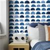 ICYEHAO Carta da Parati Blu,44.5 x 500cm Carta da Parati Azzurra Blu Geometrico Azzurro Pellicola Adesiva per Mobili,Cucina,Camera da Letto,Soggiorno,Bagno,Cucina