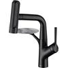 LakeBayMZC Rubinetto Bagno Lavabo Nero con Doccetta Estraibile a 6 Modalità | Miscelatore Lavabo Estraibile LakeBayMZC, Rubinetti Monocomando Bagno con Scaffale, Regolabile in Altezza, Girevole a 360°