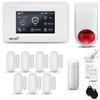 HUXGO® HXA006 Allarme casa senza fili WiFi + GSM con wireless Sirena | Kit allarme con 1x rilevatore di movimento, 7x sensori per porte e finestre, telecomando | Compatibile con TUYA