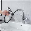 LakeBayMZC Rubinetto per Bagno Lavabo Doccetta Estraibile con a 6 Modalità,Cromato | Miscelatore Lavabo Estraibile LakeBayMZC,Rubinetti Monocomando Bagno con Doccetta,Aeratore Rimovibile,Senza Piombo, Cromato