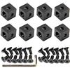 Zeberoxyz 8 staffe angolari nere cubiche con viti serie 2020 per slot 6 mm estrusione in alluminio accessori per profili (8 angoli quadrati)